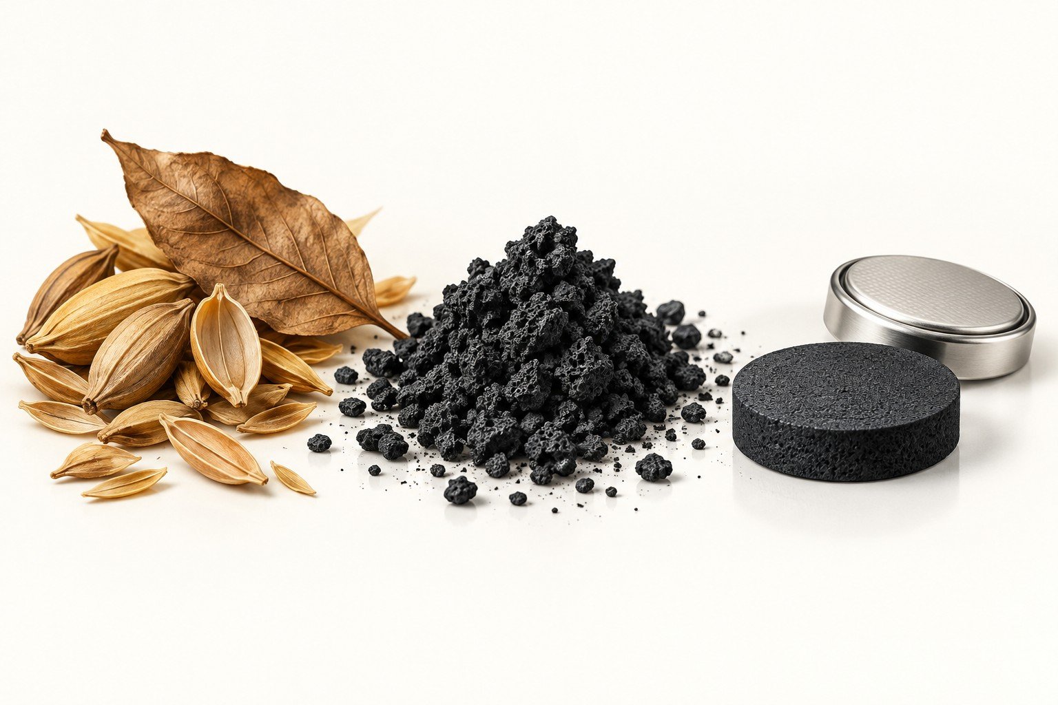 Conceptual illustration of biomass-derived materials